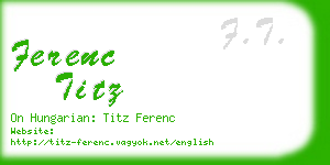 ferenc titz business card